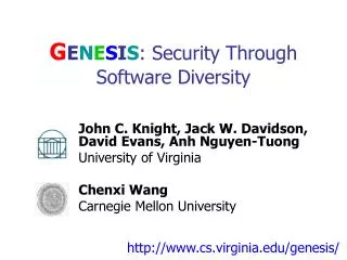 G E N E S I S : Security Through Software Diversity
