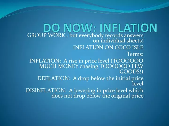 do now inflation