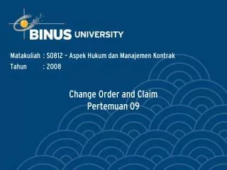 change order and claim pertemuan 09