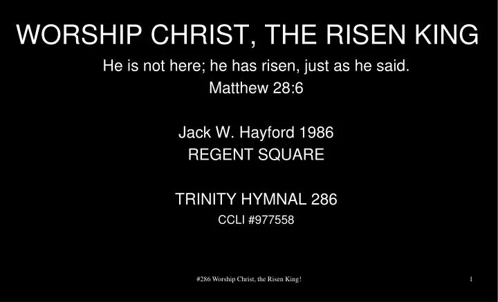 worship christ the risen king