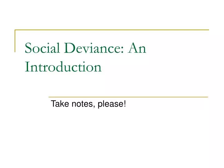 social deviance an introduction