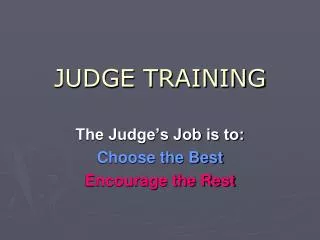 JUDGE TRAINING