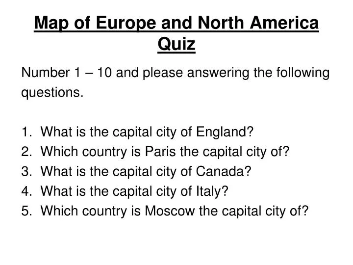 map of europe and north america quiz