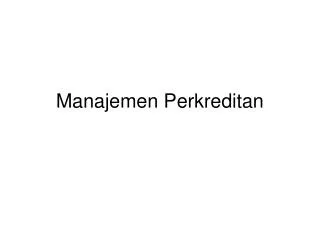 manajemen perkreditan