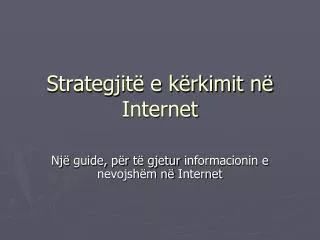 strategjit e k rkimit n internet
