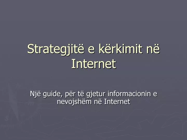 strategjit e k rkimit n internet