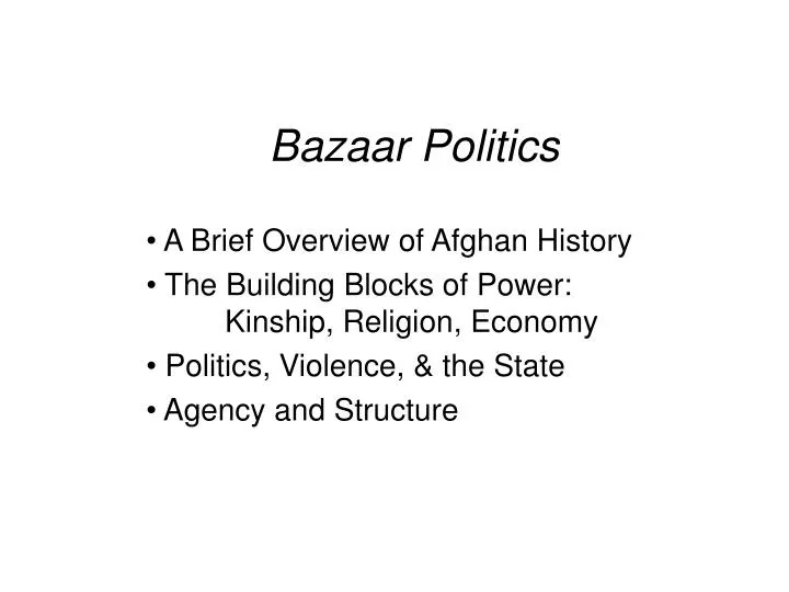 bazaar politics