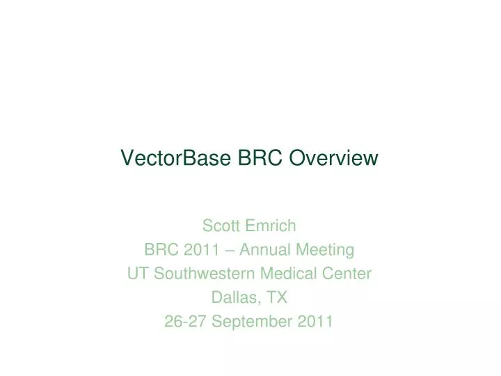 vectorbase brc overview