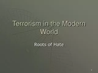 Terrorism in the Modern World