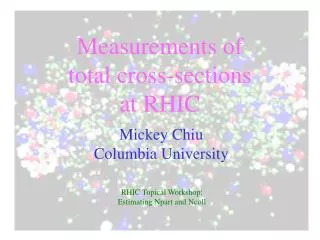 Measurements of total cross-sections at RHIC