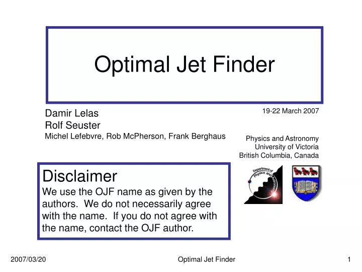 optimal jet finder