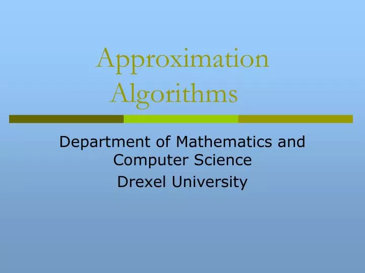 approximation algorithms