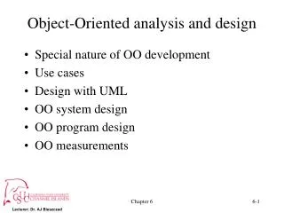 Object-Oriented analysis and design