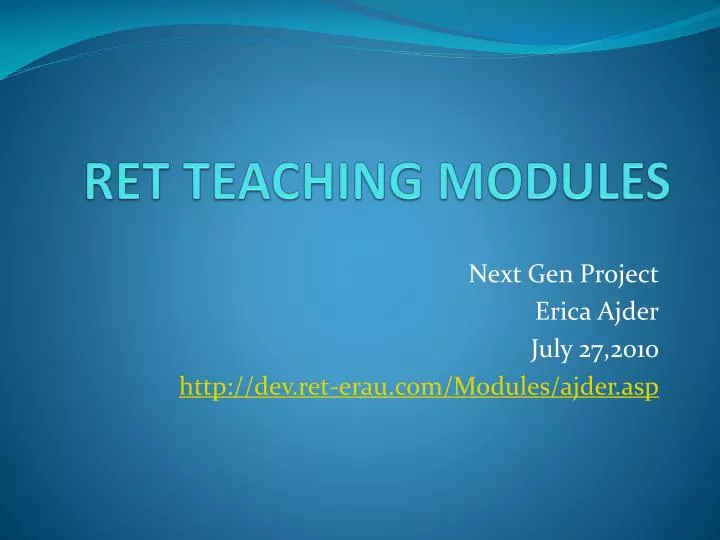 ret teaching modules