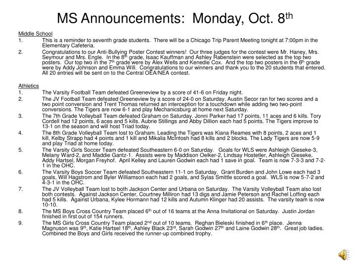 ms announcements monday oct 8 th