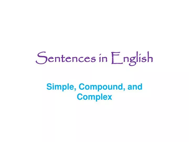 sentences in english