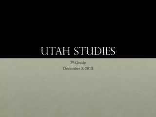 Utah Studies