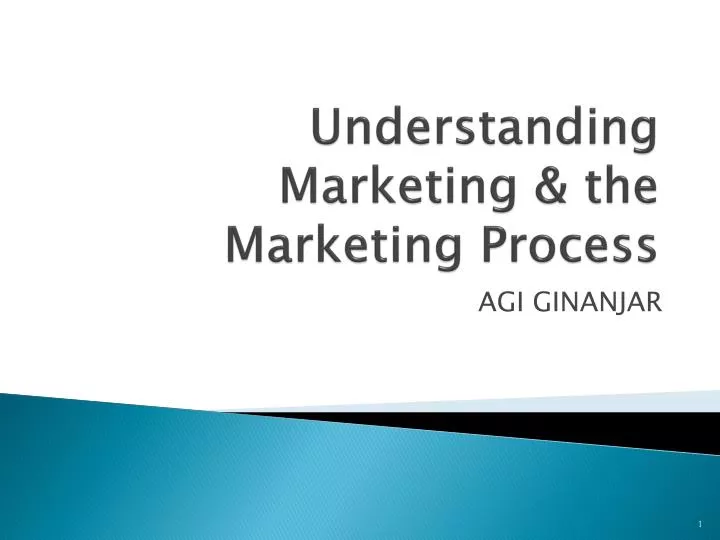 understanding marketing the marketing process