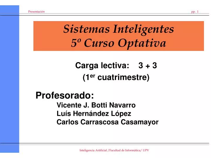 sistemas inteligentes 5 curso optativa