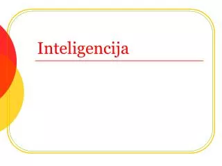 inteligencija