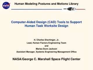 Computer-Aided Design (CAD) Tools to Support Human Task Worksite Design