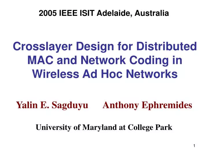 crosslayer design for distributed mac and network coding in wireless ad hoc networks