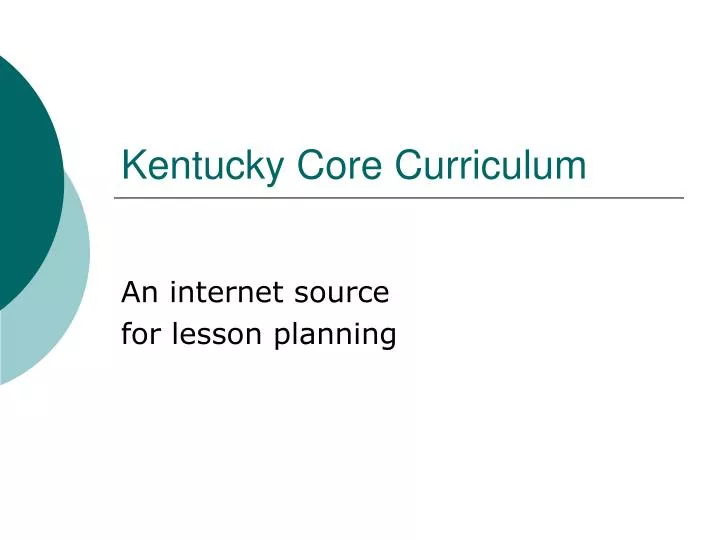 kentucky core curriculum