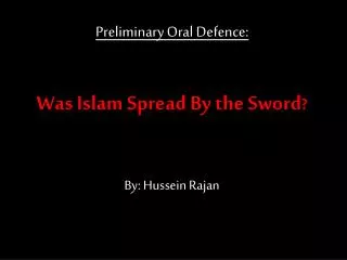 Was Islam Spread By the Sword ?