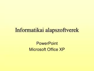 informatikai alapszoftverek
