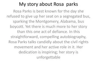My story about Rosa parks