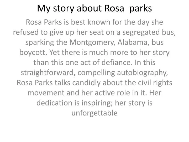 my story about rosa parks