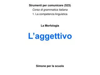 l aggettivo
