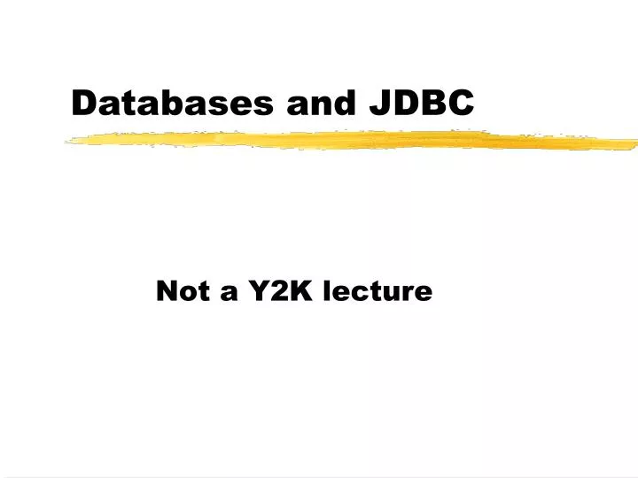 databases and jdbc