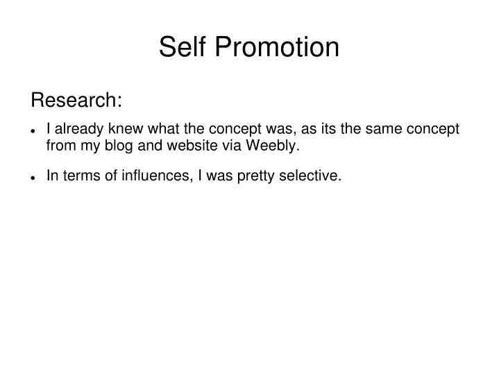 self promotion