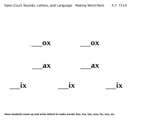 Open Court Sounds, Letters, and Language Making Word Pairs 5.7 T114