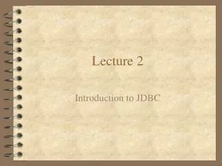 Lecture 2