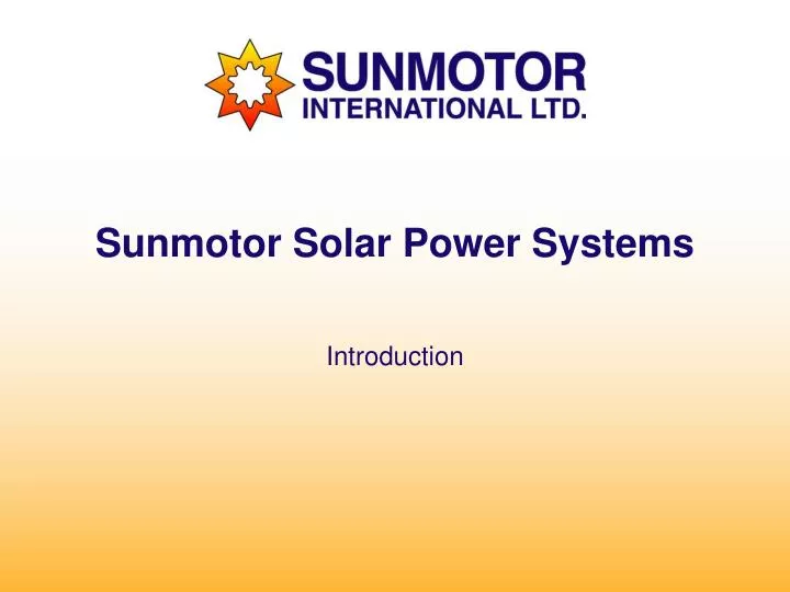 sunmotor solar power systems