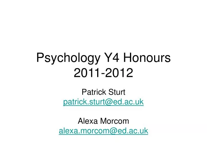 psychology y4 honours 2011 2012