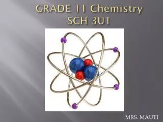 GRADE 11 Chemistry SCH 3U1