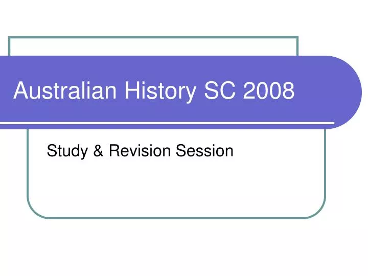 australian history sc 2008