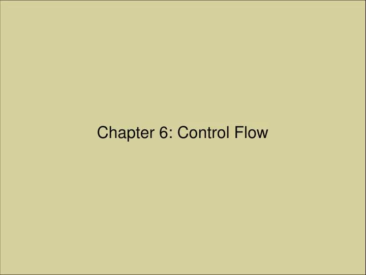 chapter 6 control flow