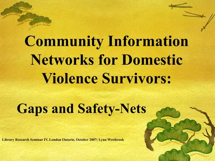 community information networks for domestic violence survivors