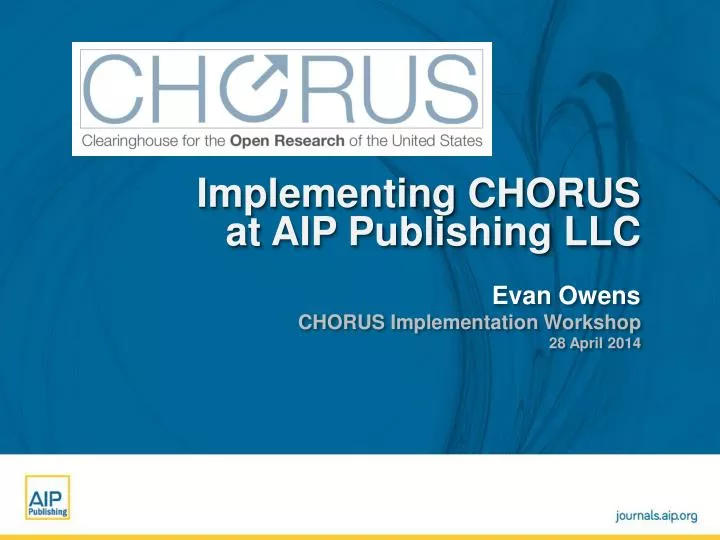 implementing chorus at aip publishing llc