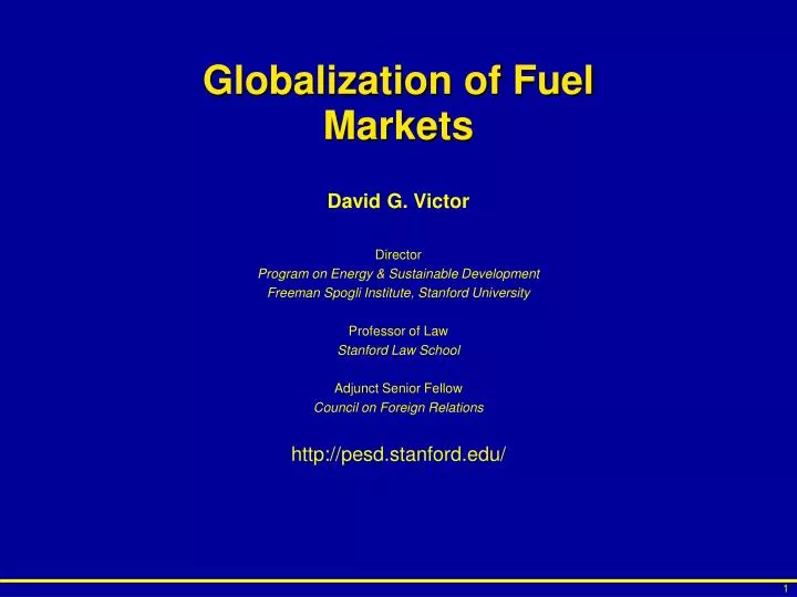 globalization of fuel markets
