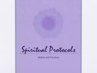 Spiritual Protocols