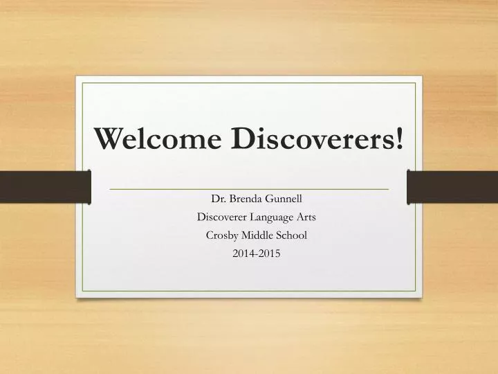 welcome discoverers