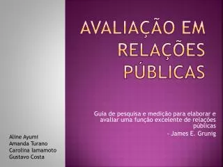 avalia o em rela es p blicas