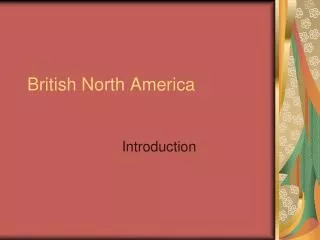 British North America