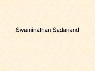 Swaminathan Sadanand