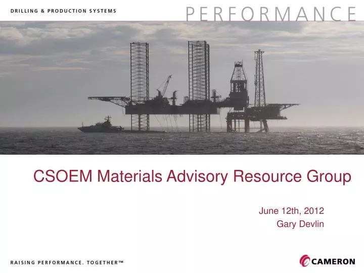 csoem materials advisory resource group